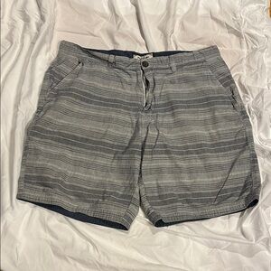 Gray Striped Casual Shorts